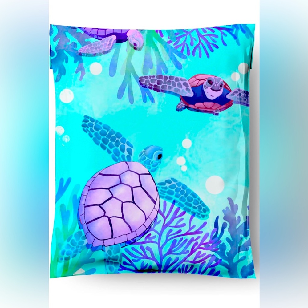 20 - 10x13 sea turtles glossy poly bags to keep your packages safe and dry